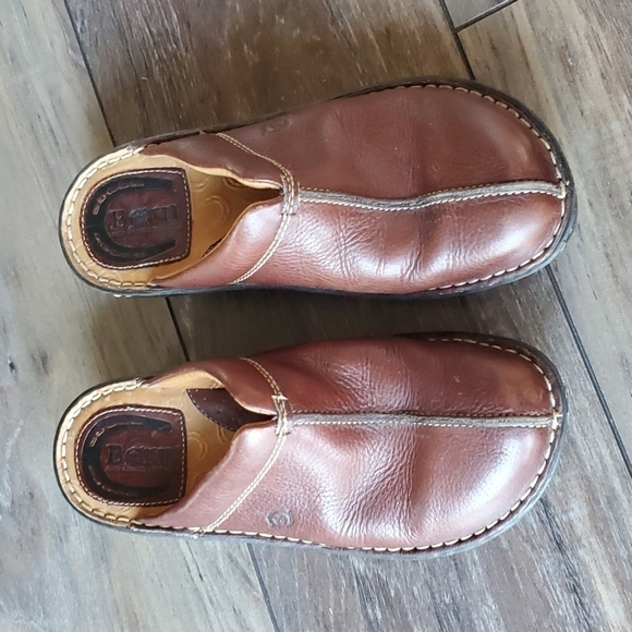 Born Women Comfort Leather Slide Mules Mary Jane Loafer  shoes sz 7 - Picture 3 of 10